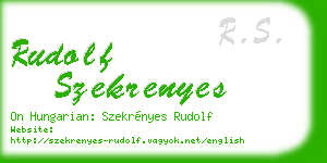 rudolf szekrenyes business card